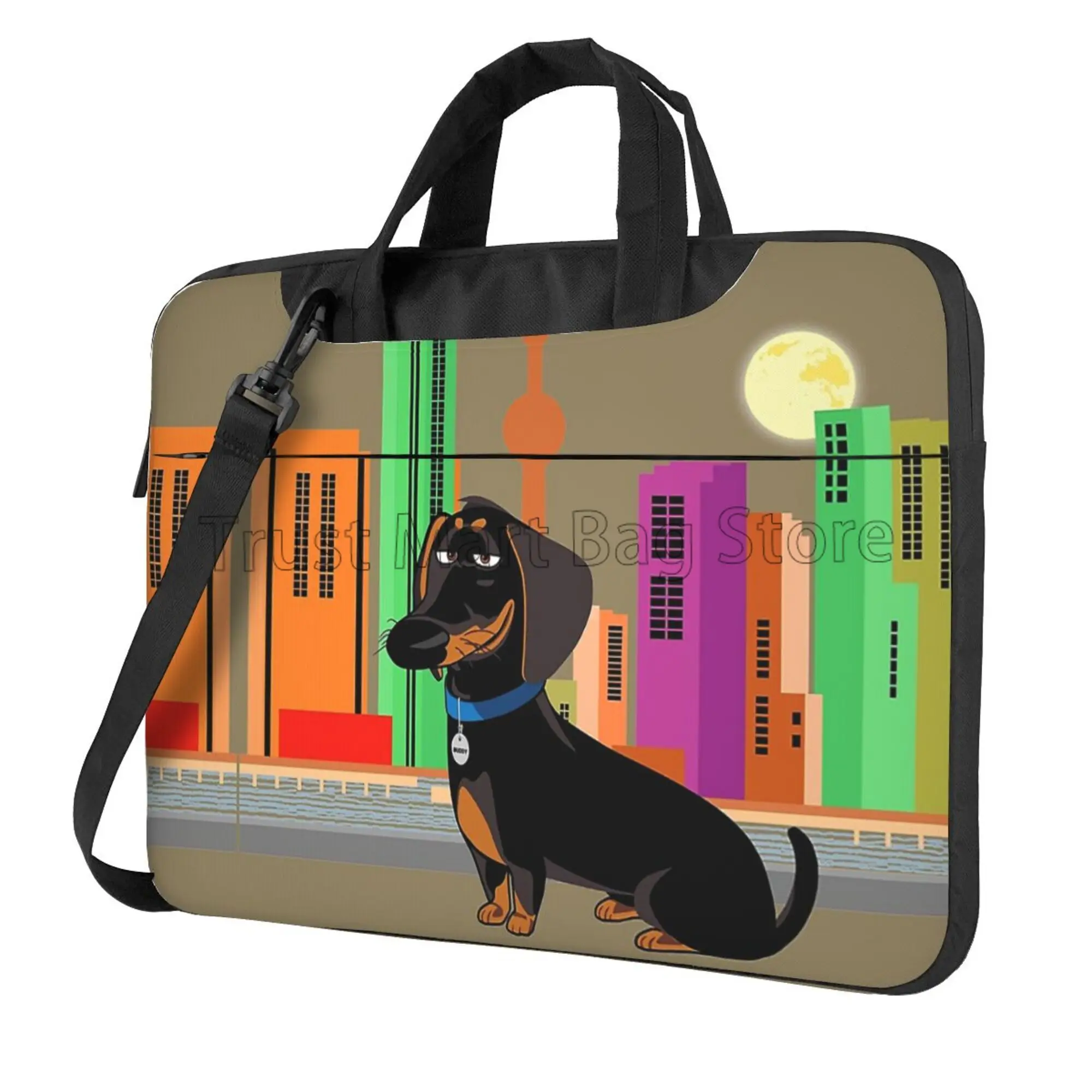 Laptop Accessories Case - Cute Dachshund Print Laptop Carrying Bag