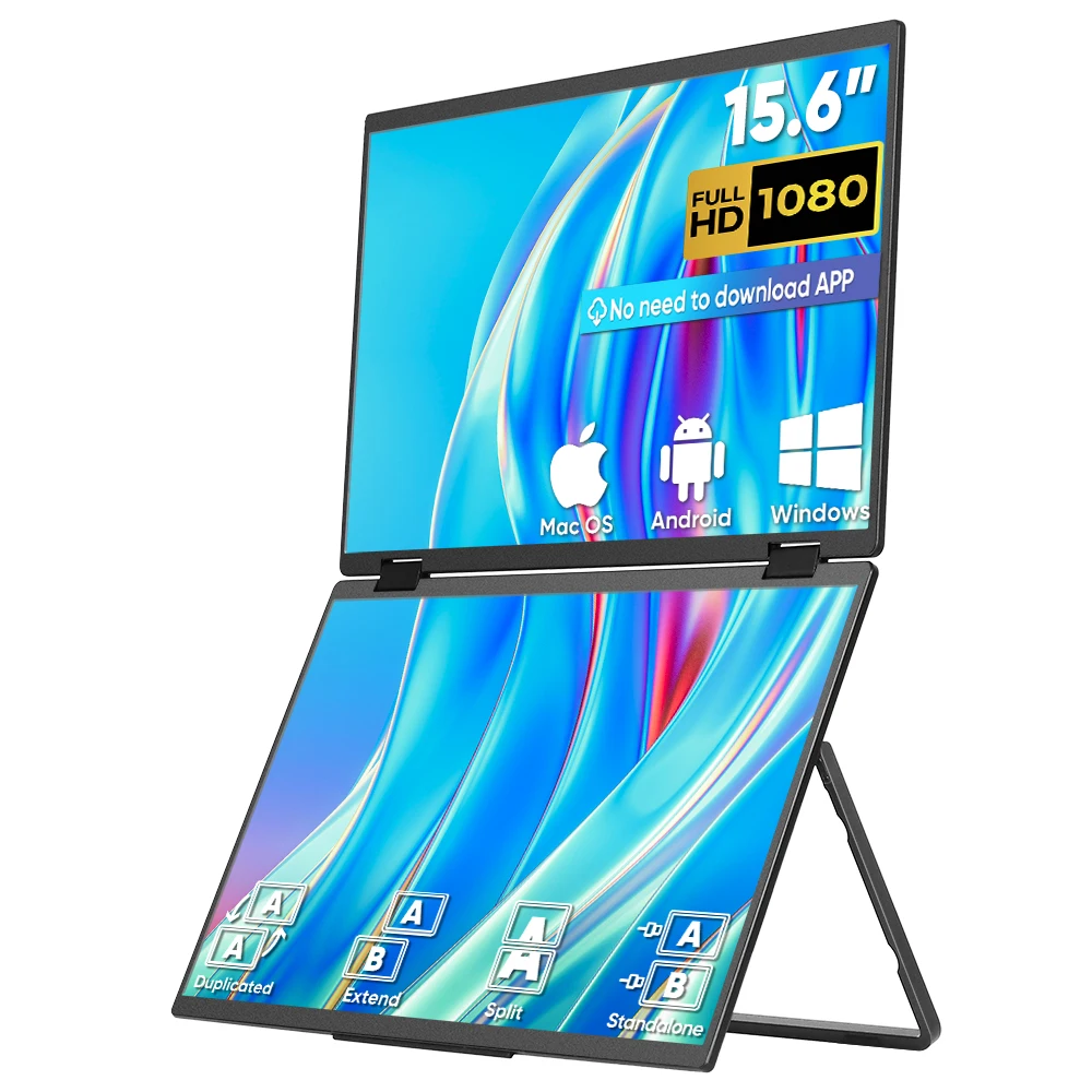 Monitor Portable Usb - 15.6 Inch Foldable Dual Triple USB