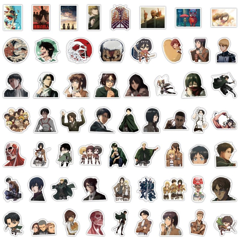 Laptop Accessories Case - 60Pcs Attack on Titan Anime Stickers