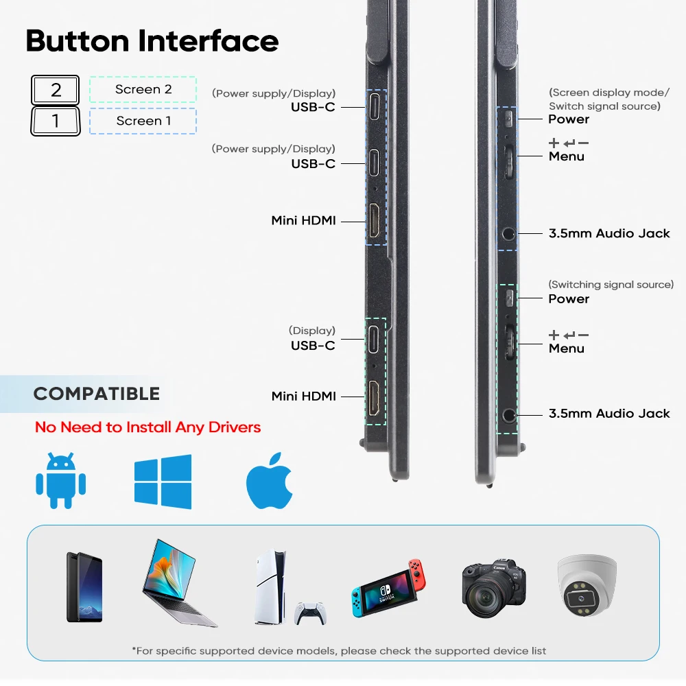 15.6 Inch Foldable Dual Triple - огляд і ціна Monitor Portable Usb